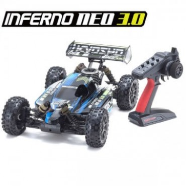 AUTOMODELO KYOSHO NITRO INFERNO NEO 3.0 BUGGY GP TIPO 1 AZUL MOTOR KE21SP 4X4 RÁDIO 2.4 Ghz KT231 KYO 33012T1B KYO33012T1B